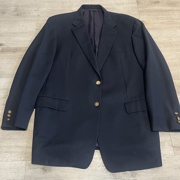 Hickey Freeman‎ Sport Coat Jacket Blazer Mens 44R Navy Wool Cashmere READ